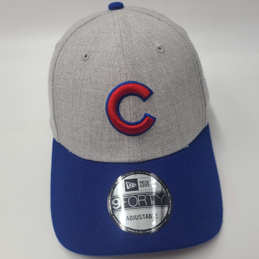 Chicago Cubs Hat Adjustable New Era 9Forty Gray Blue MLB Baseball Wool Blend Men